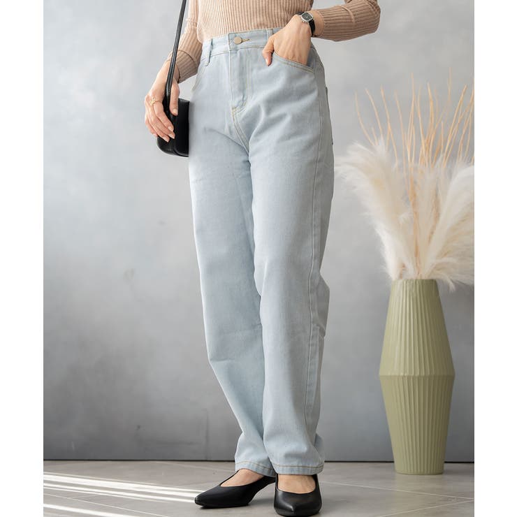 ライトブルー | デニムロングパンツ レディース ボトムス | SHUSHU