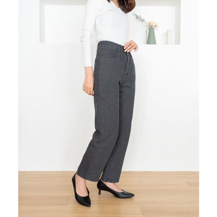 グレー | デニムロングパンツ レディース ボトムス | SHUSHU