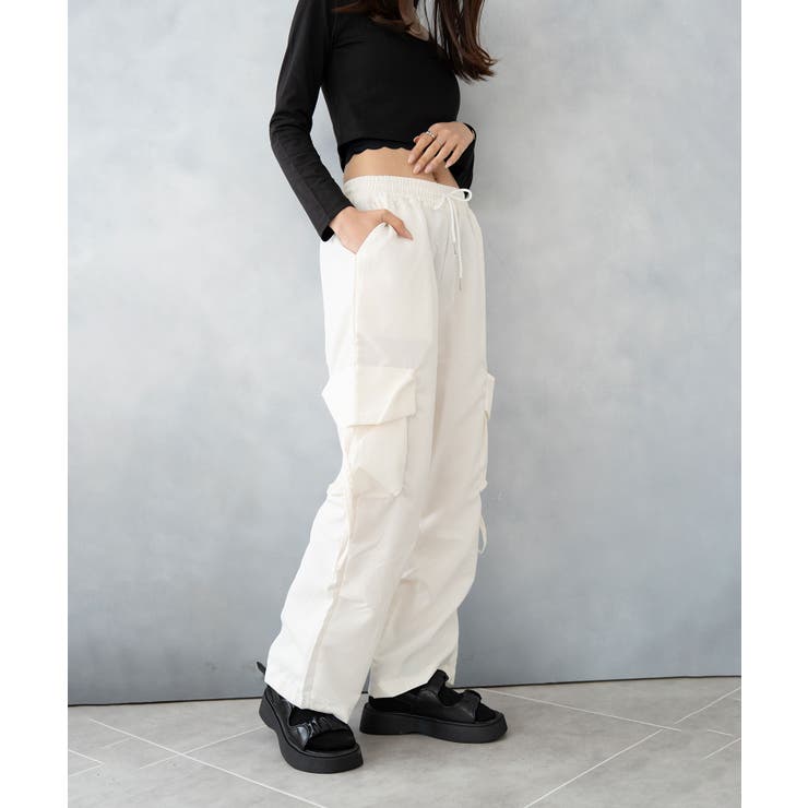 サイドポケット ドロスト カーゴ ワイドパンツ | SHUSHU | 詳細画像7 