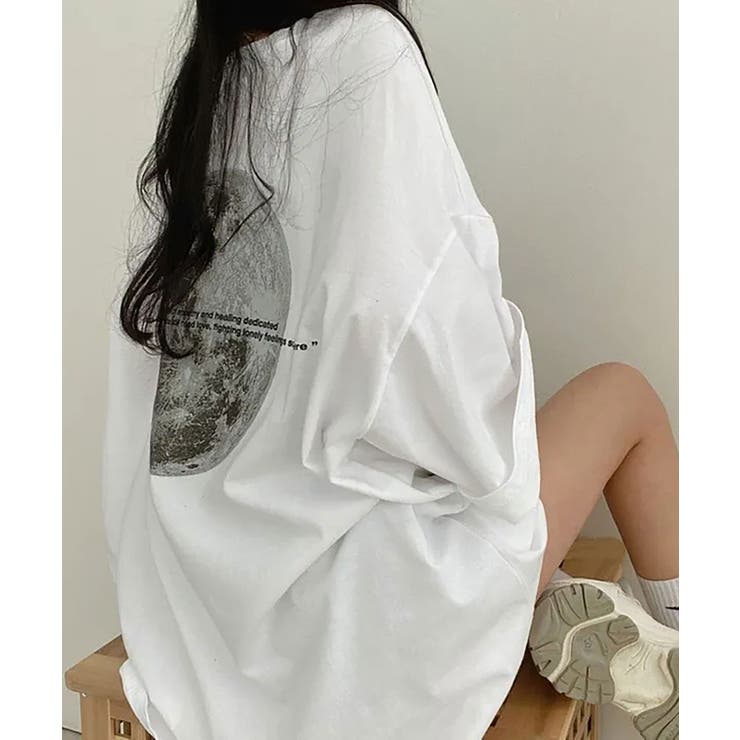 フルムーンプリントオーバーサイズＴシャツ | SHUSHU | 詳細画像5 