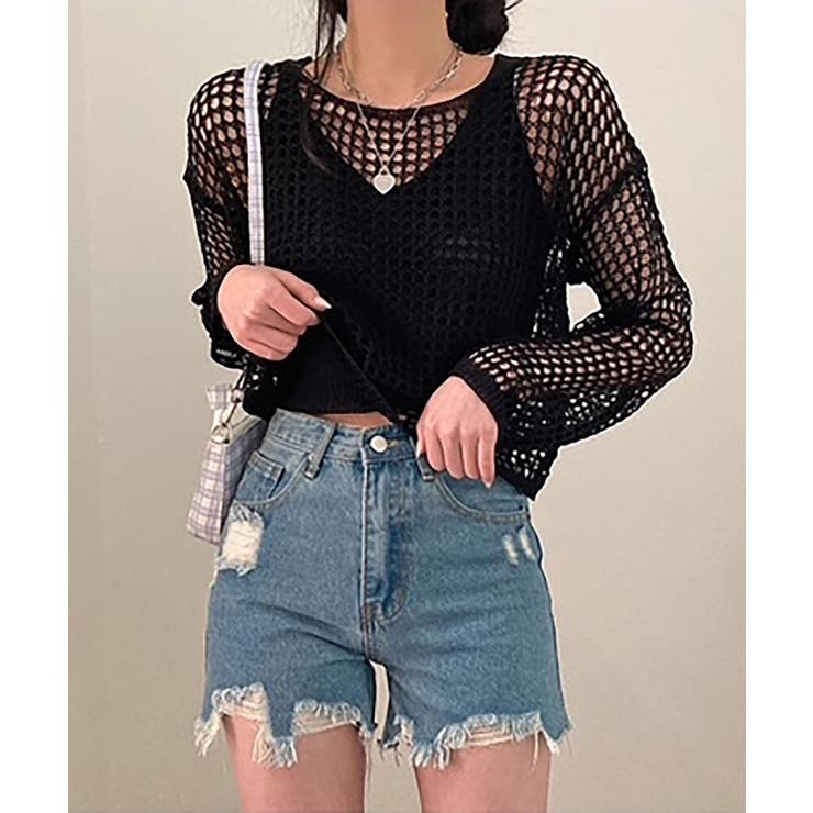 シアーカギ編みニット | SHUSHU | 詳細画像3 