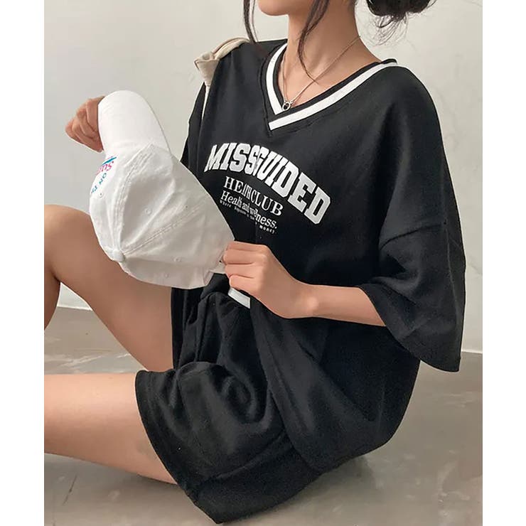 Vネックプリントセットアップ 上下セット セットアップ | SHUSHU | 詳細画像5 