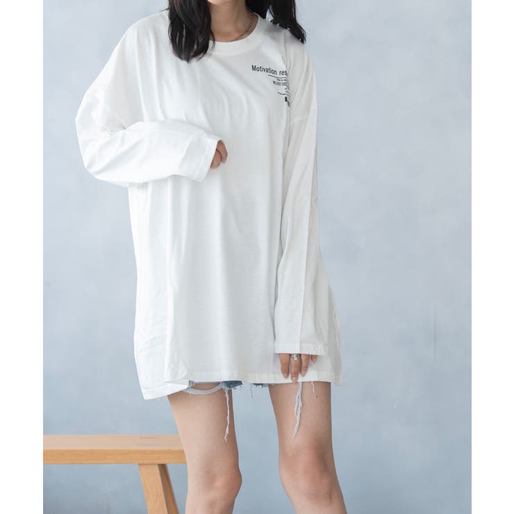 バックプリント ビックシルエット ロング Tシャツ | SHUSHU | 詳細画像4 