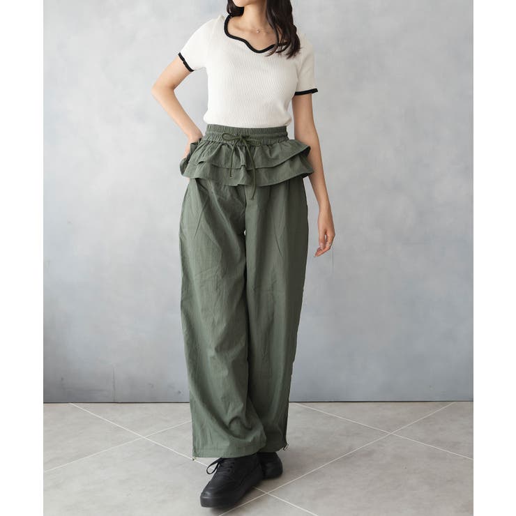 ゆったり ルーズな シルエット フリル パンツ | SHUSHU | 詳細画像2 