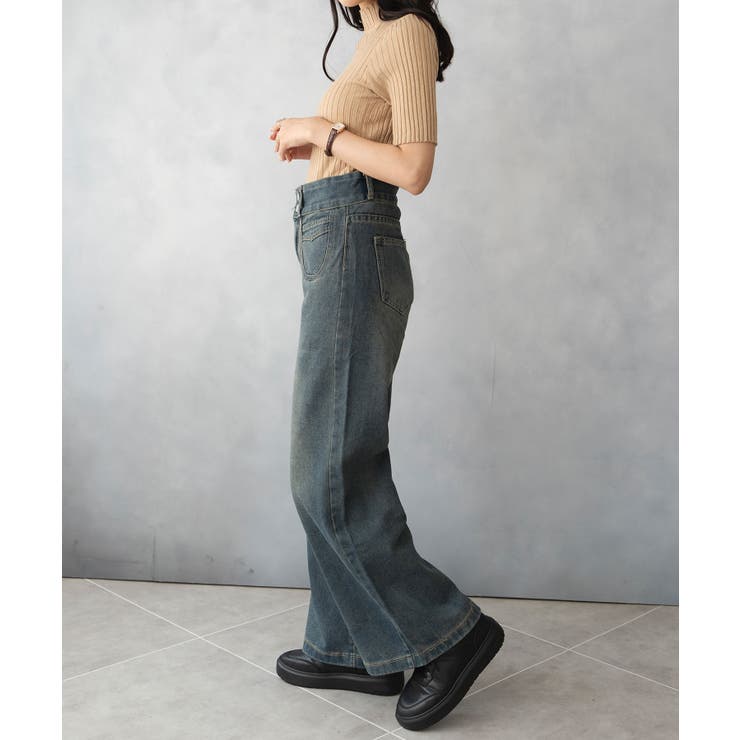 ダブルボタン ワイド デニム パンツ | SHUSHU | 詳細画像3 