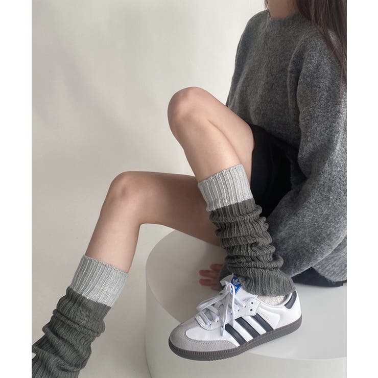 レッグウォーマー ソックス 配色靴下 | SHUSHU | 詳細画像1 