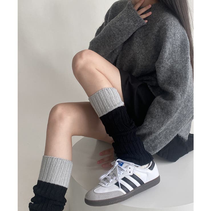 レッグウォーマー ソックス 配色靴下 | SHUSHU | 詳細画像10 