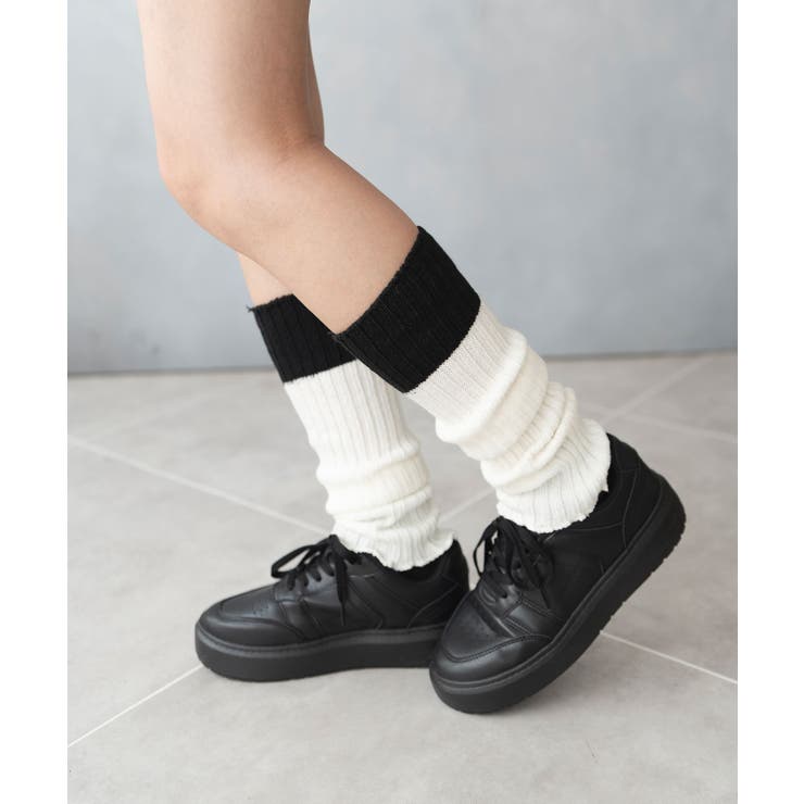 レッグウォーマー ソックス 配色靴下 | SHUSHU | 詳細画像22 