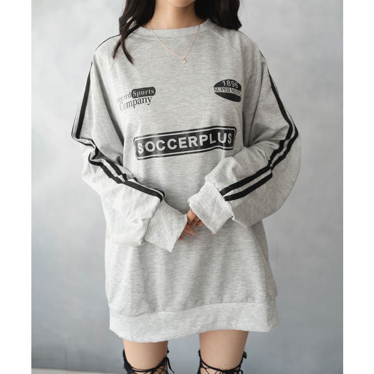 グレー | ゆるっとした シルエット ライン切り替え スエット トレーナー | SHUSHU