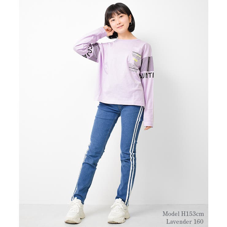袖メッシュ切り替えロングTシャツ トップス ロンT | 子ども服 SHUSHU | 詳細画像8 