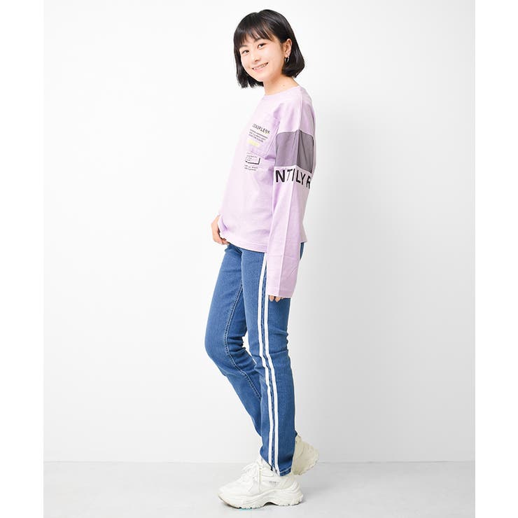 袖メッシュ切り替えロングTシャツ トップス ロンT | 子ども服 SHUSHU | 詳細画像9 