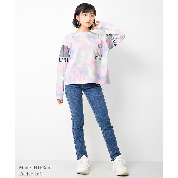 袖メッシュ切り替えロングTシャツ トップス ロンT | 子ども服 SHUSHU | 詳細画像2 