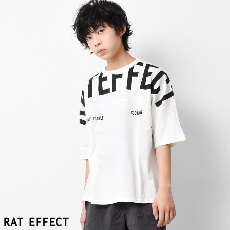 オフホワイト | ビックロゴプリントドルマンTシャツ トップス カットソー | 子ども服 SHUSHU