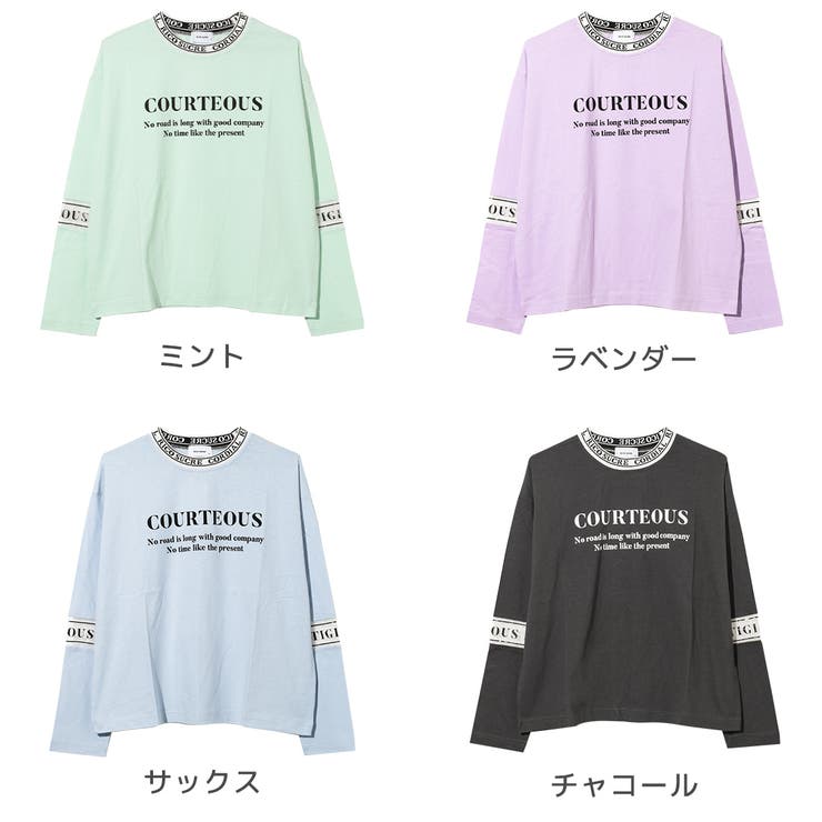 襟ロゴ袖メッシュ切り替えTシャツ トップス ロンT | 子ども服 SHUSHU | 詳細画像12 