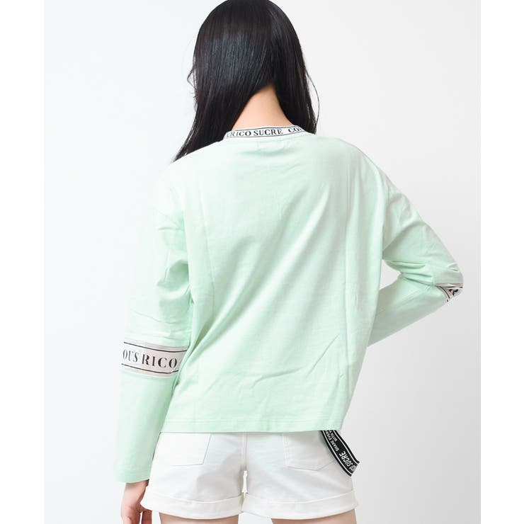 襟ロゴ袖メッシュ切り替えTシャツ トップス ロンT | 子ども服 SHUSHU | 詳細画像9 