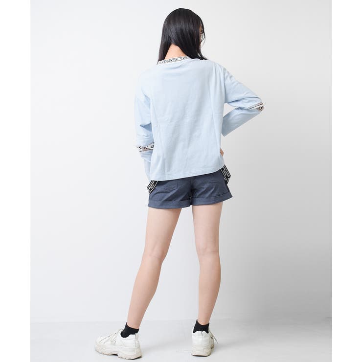 襟ロゴ袖メッシュ切り替えTシャツ トップス ロンT | 子ども服 SHUSHU | 詳細画像11 