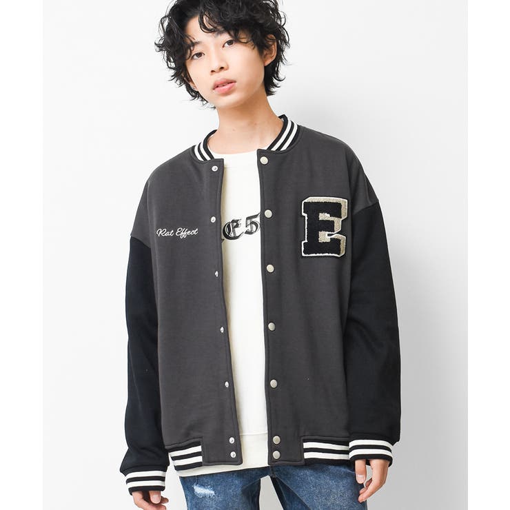 チャコール | 裏起毛スタジャン アウター あったか | 子ども服 SHUSHU