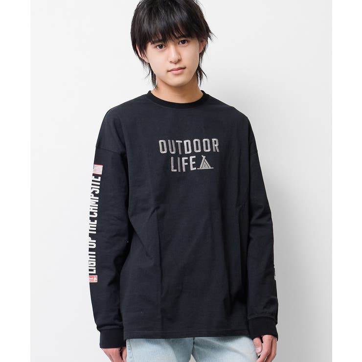 ブラック | RAT OUTDOOR LIFEロングTシャツ | 子ども服 SHUSHU