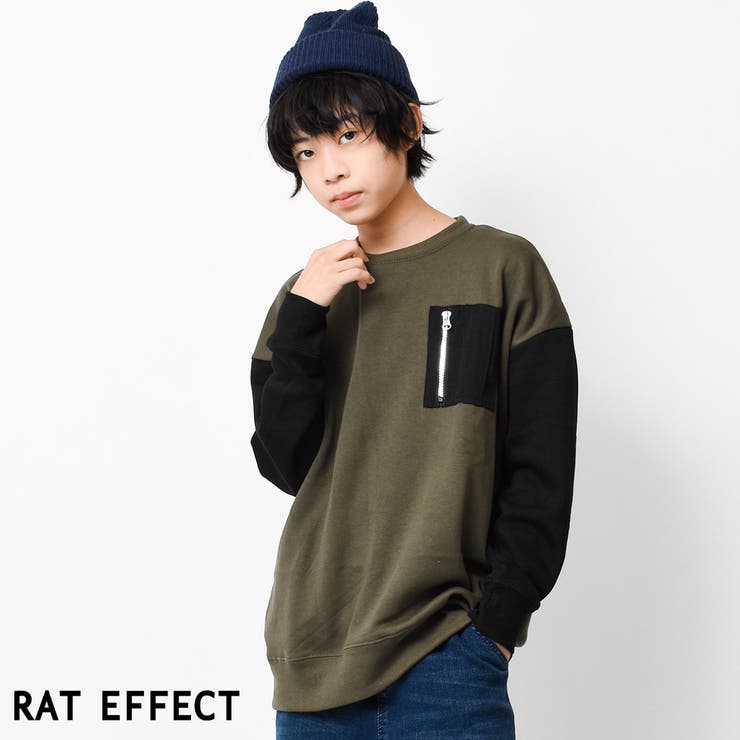 カーキ | 裏起毛MA 1ビッグトレーナー バックプリント | 子ども服 SHUSHU