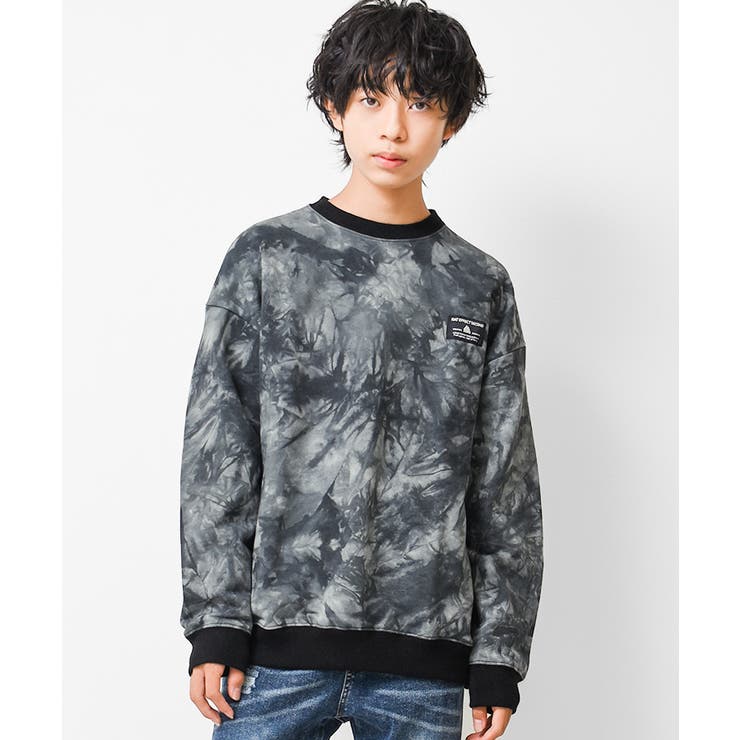 ブラック | タイダイ染トレーナー スウェット 長袖 | 子ども服 SHUSHU