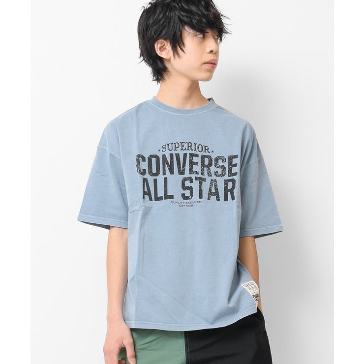 ライトブルー | CONVERSE 別注ピグメントビッグTシャツ トップス | 子ども服 SHUSHU