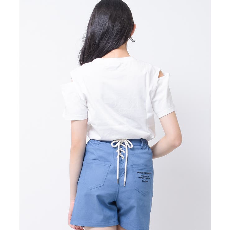 REJOICEロゴ肩あきTシャツ トップス 半袖 | 子ども服 SHUSHU | 詳細画像10 