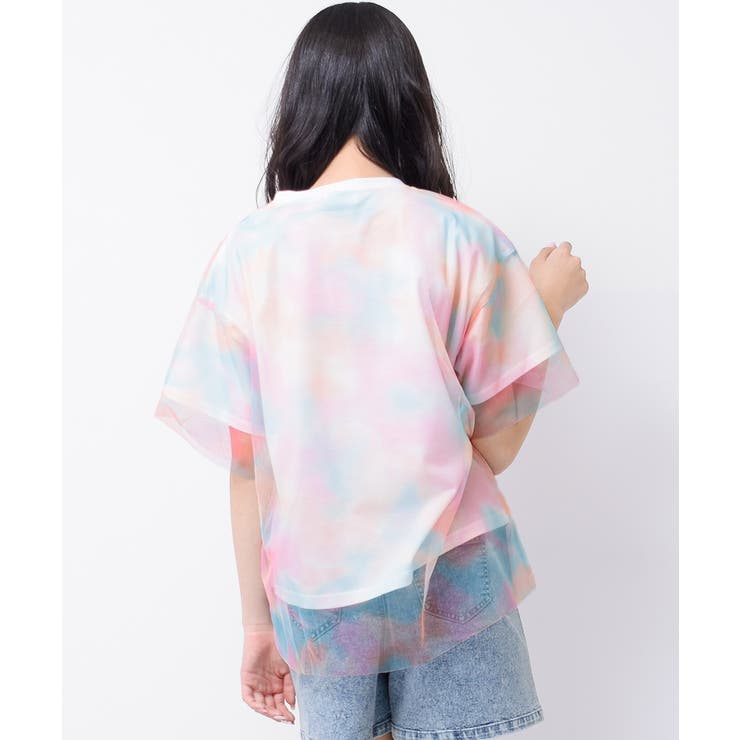 チュール重ねタイダイTシャツ トップス 半袖 | 子ども服 SHUSHU | 詳細画像7 