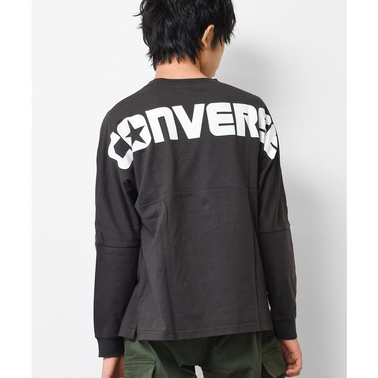 チャコール | CONVERSE 別注バックプリントロングTシャツ カットソー | 子ども服 SHUSHU