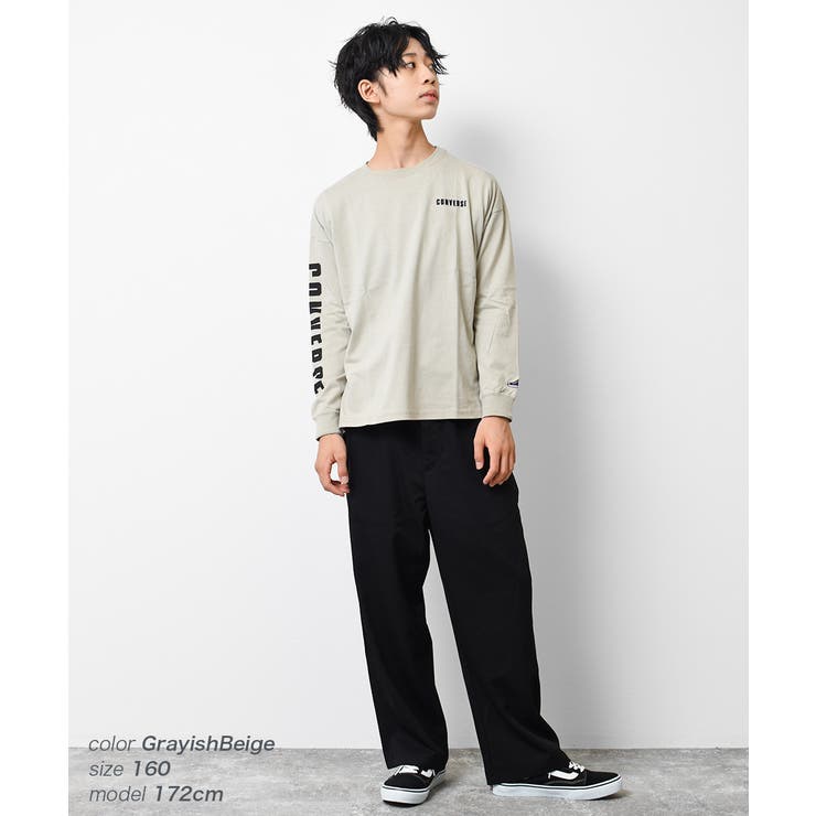 CONVERSE 別注袖ロゴプリントロングTシャツ カットソー[品番