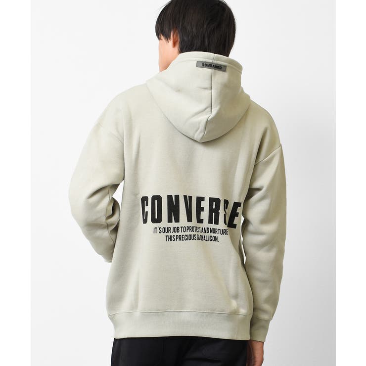 CONVERSE 別注裏起毛バックプリントフーディー パーカー[品番