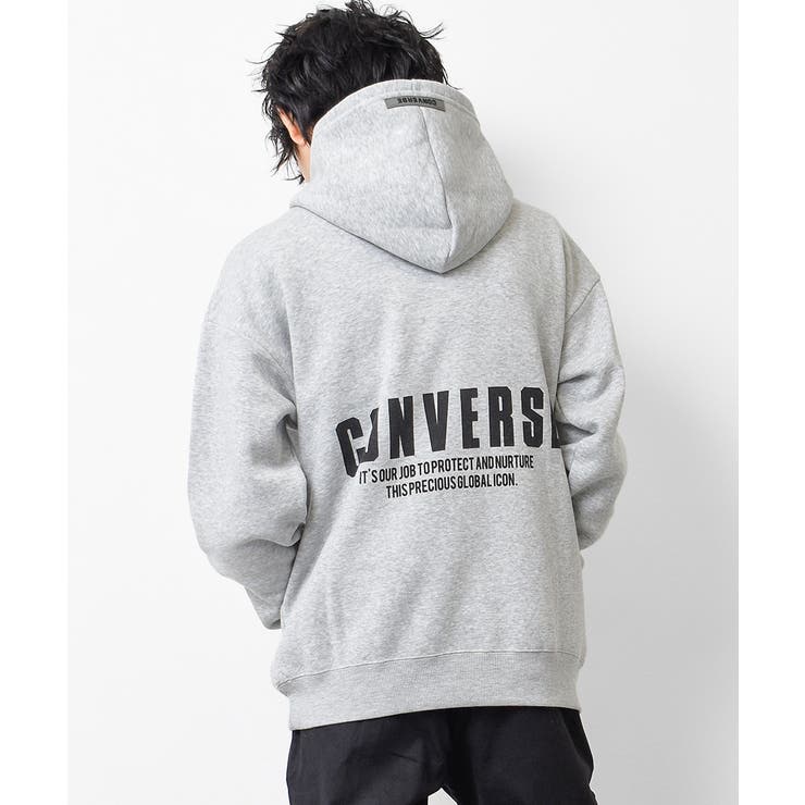 CONVERSE 別注裏起毛バックプリントフーディー パーカー[品番