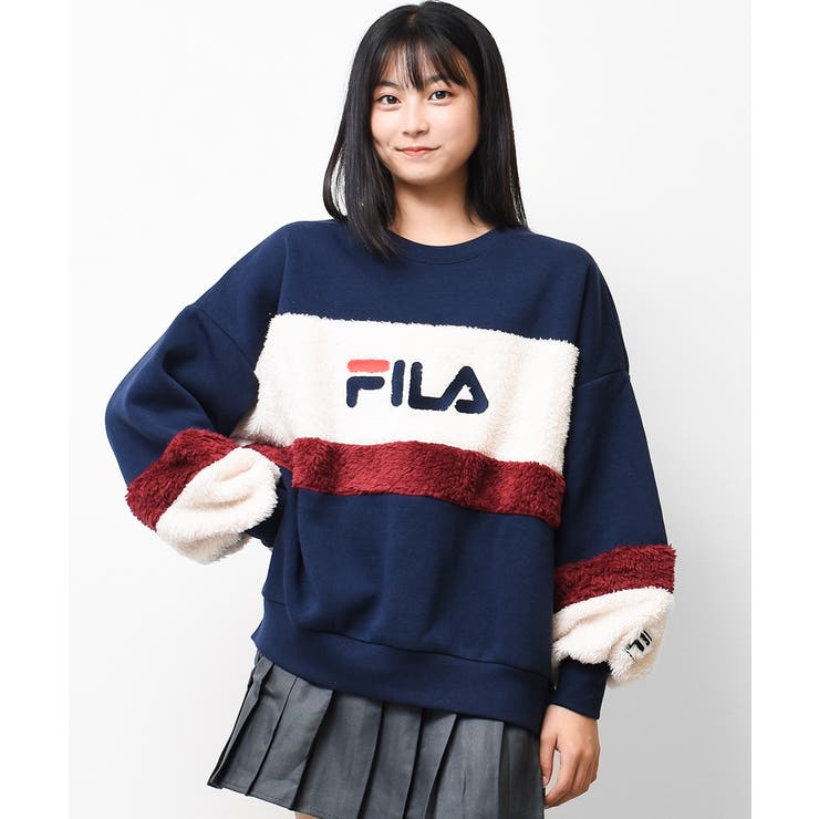 FILA 別注裏起毛ボア切り替えトレーナー 子供服