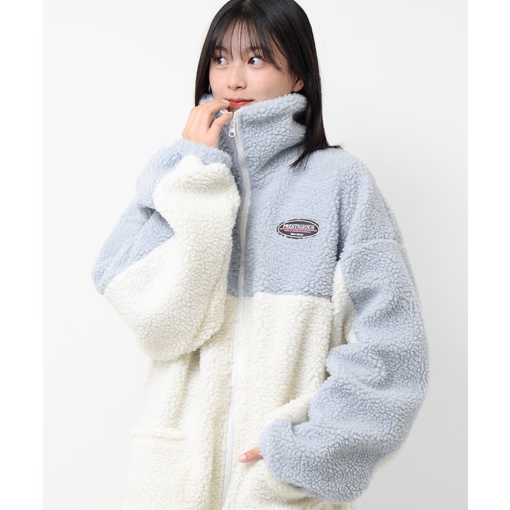 HIBECK ハイベック あったか 剥げ ブルー ボアジャケット ブルゾン