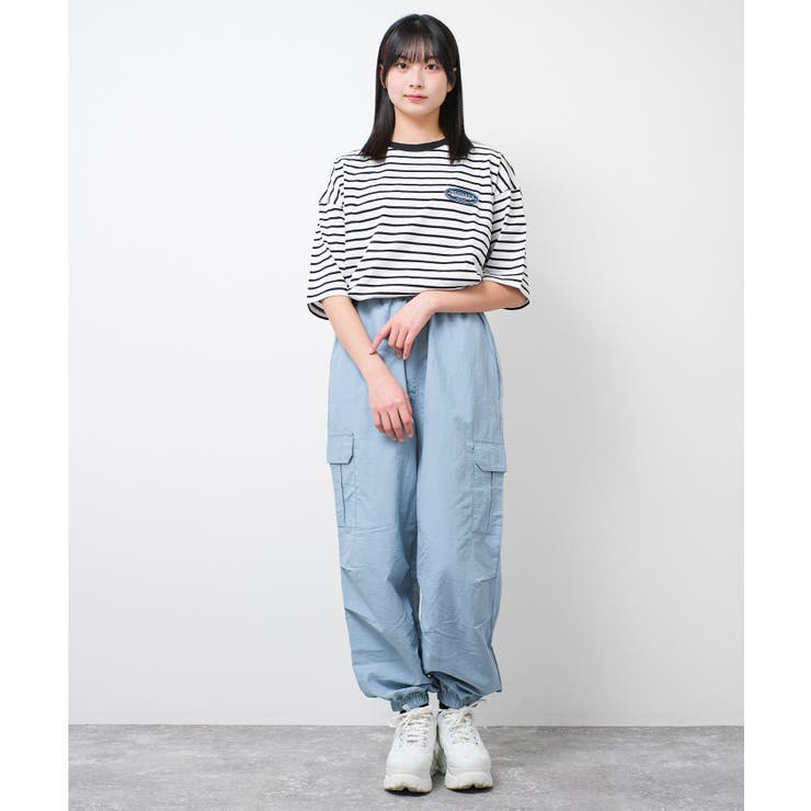 ビッグボーダーハーフスリーブTシャツ トップス ロンT | 子ども服 SHUSHU | 詳細画像6 