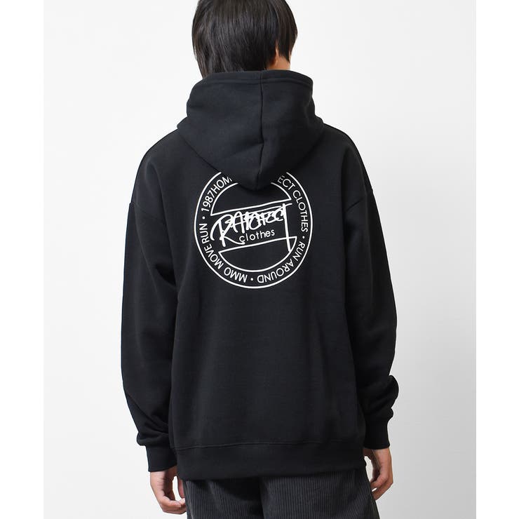 ブラック | 裏起毛ストリートロゴバックプリントフーディー パーカー トップス | 子ども服 SHUSHU