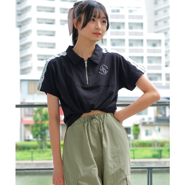 短丈ハーフジップTシャツ トップス 半袖 | 子ども服 SHUSHU | 詳細画像2 
