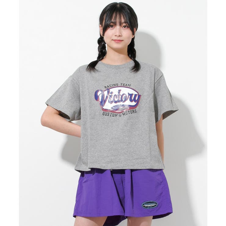 杢グレー | かすれプリントTシャツ トップス 半袖 | 子ども服 SHUSHU