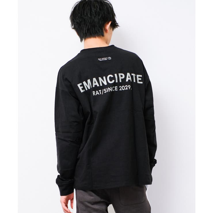 ブラック | EMANCIPATE リフレクター ロングTシャツ | 子ども服 SHUSHU