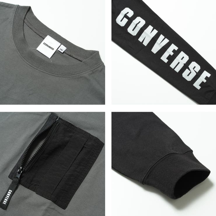 CONVERSE 別注CONVERSEポケット付袖ロゴロングTシャツ カットソー | 子ども服 SHUSHU | 詳細画像10 