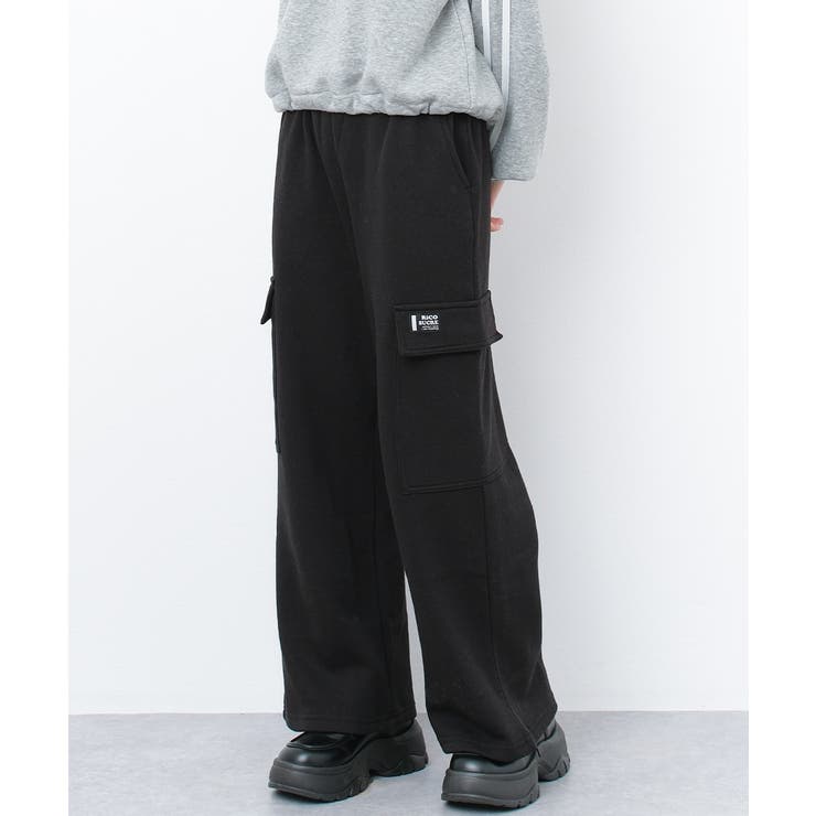 裏起毛ワイドカーゴスウェットパンツ ボトムス あったか[品番