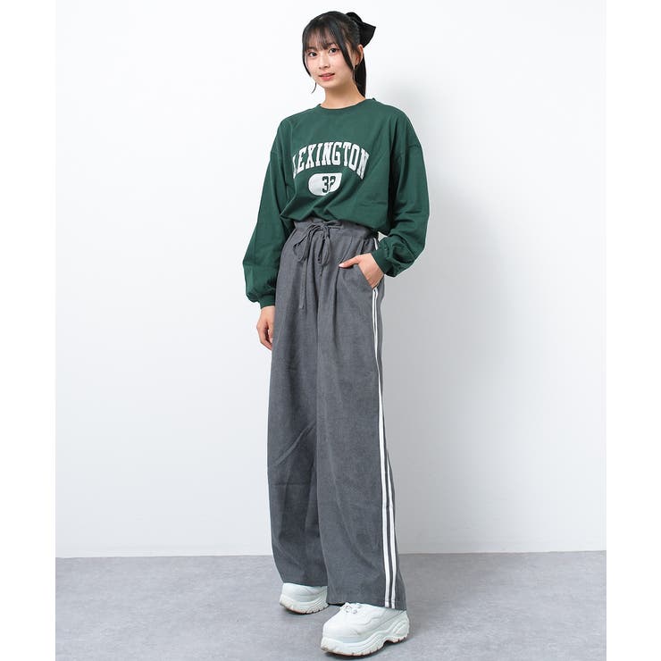 サイドラインワイドパンツ ボトムス 子供服[品番:SHUK0001638 サイドラインワイドパンツ ボトムス 子供服[品番:SHUK0001638