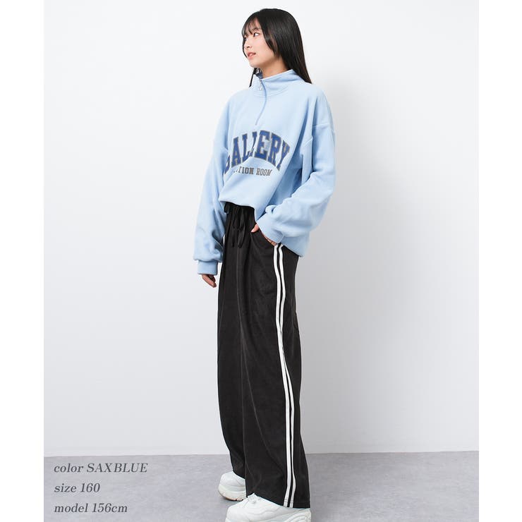 蘇岳 フリースハーフジッププルオーバー トップス 裏起毛[品番：SHUK0001637