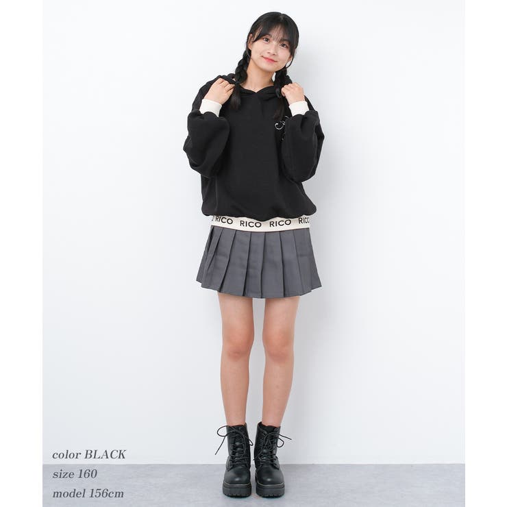 裏起毛裾ロゴフーディー パーカー トップス[品番：SHUK0001664