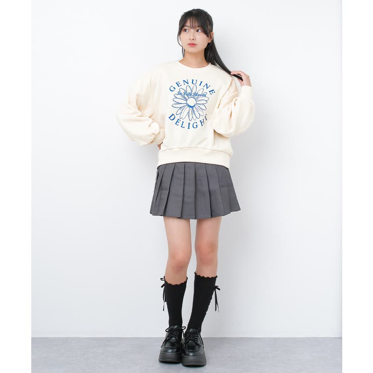 裏起毛フラワープリントプルオーバー トレーナー トップス | 子ども服 SHUSHU | 詳細画像4 