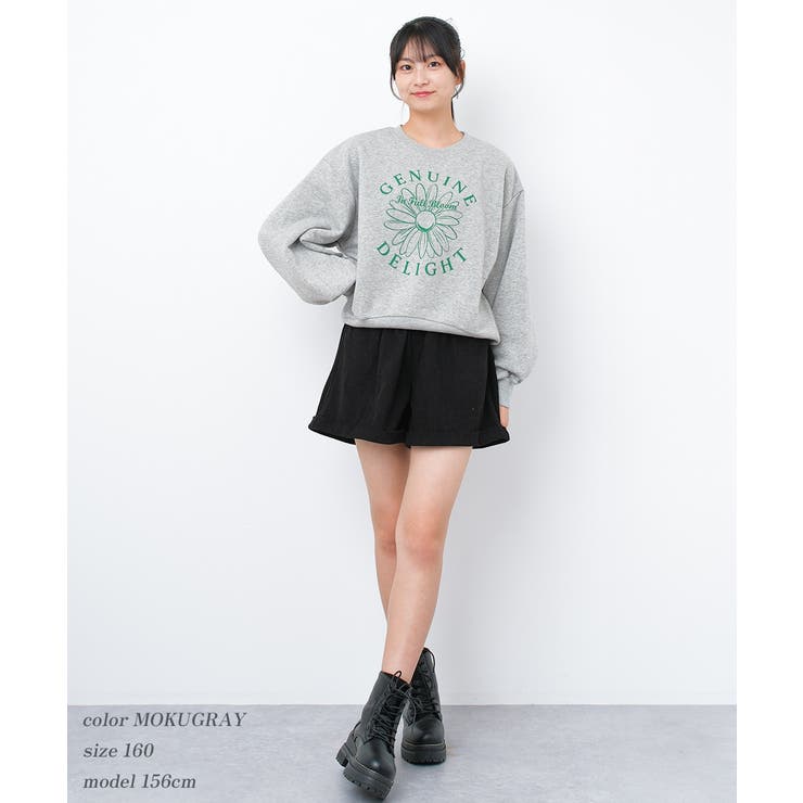 裏起毛フラワープリントプルオーバー トレーナー トップス | 子ども服 SHUSHU | 詳細画像5 