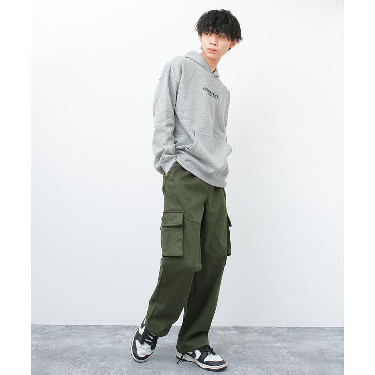 裏フリースワイドタックカーゴパンツ ボトムス 長ズボン[品番