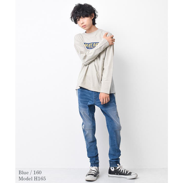 デニムラインパンツ ボトムス 長ズボン[品番：SHUK0001157