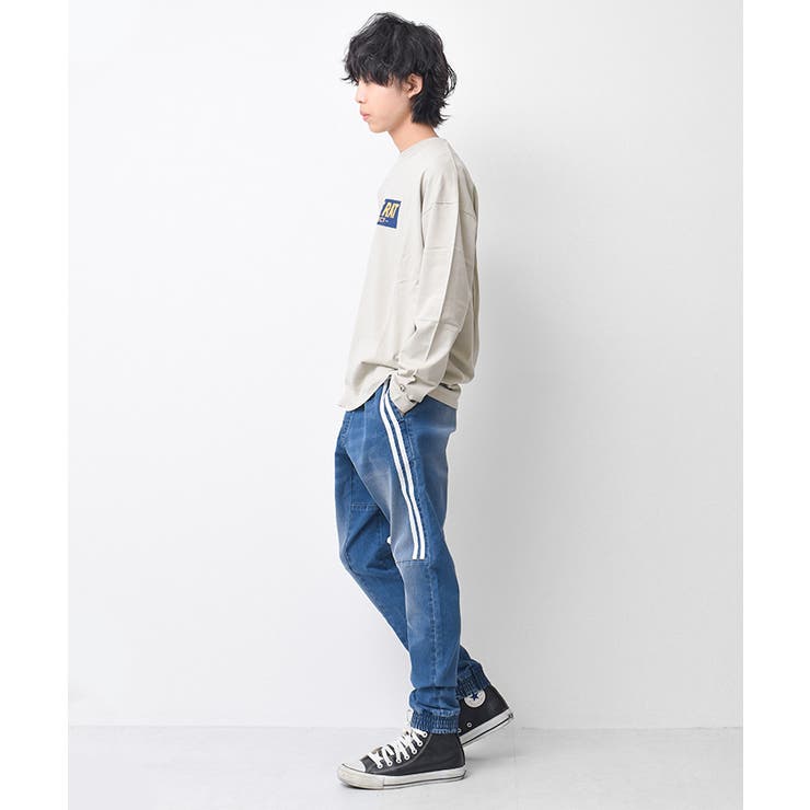 デニムラインパンツ ボトムス 長ズボン[品番：SHUK0001157