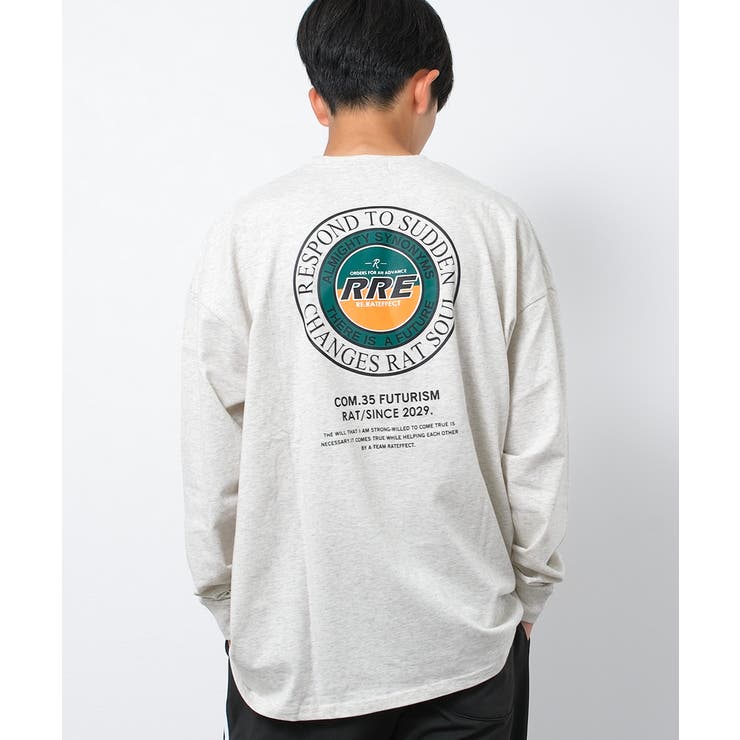 オートミール | RREスーパービッグロングTシャツ トップス 長袖 | 子ども服 SHUSHU