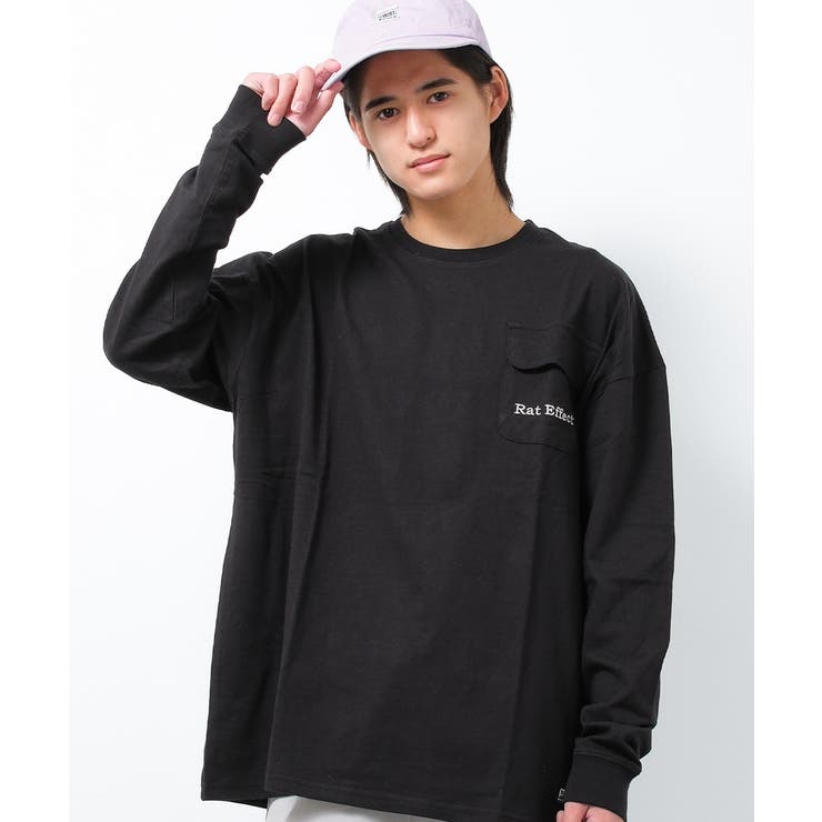 ブラック | フラップポケットロングTシャツ トップス ロンT | 子ども服 SHUSHU